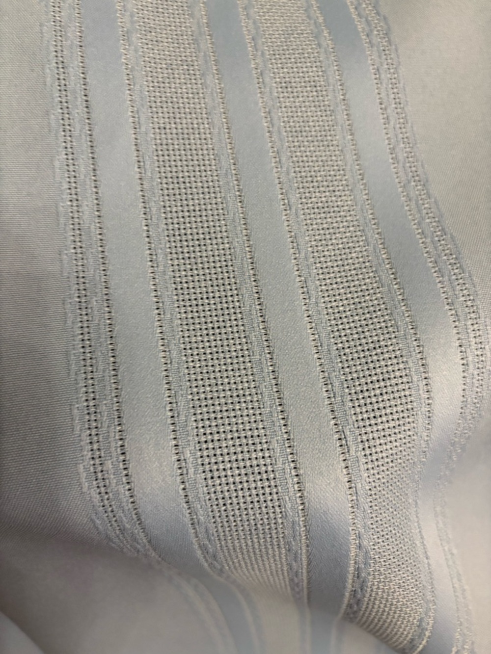 Light Blue Textured Striped Fabric 70 inch round tablecloth.